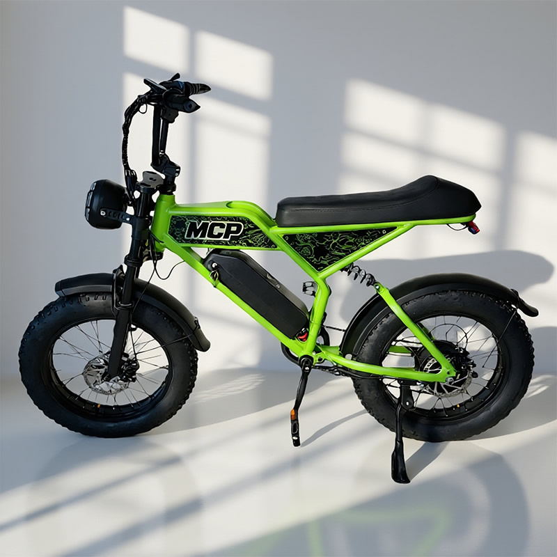 MC005 Green Electric Motorcycle Fat Tire City Edition