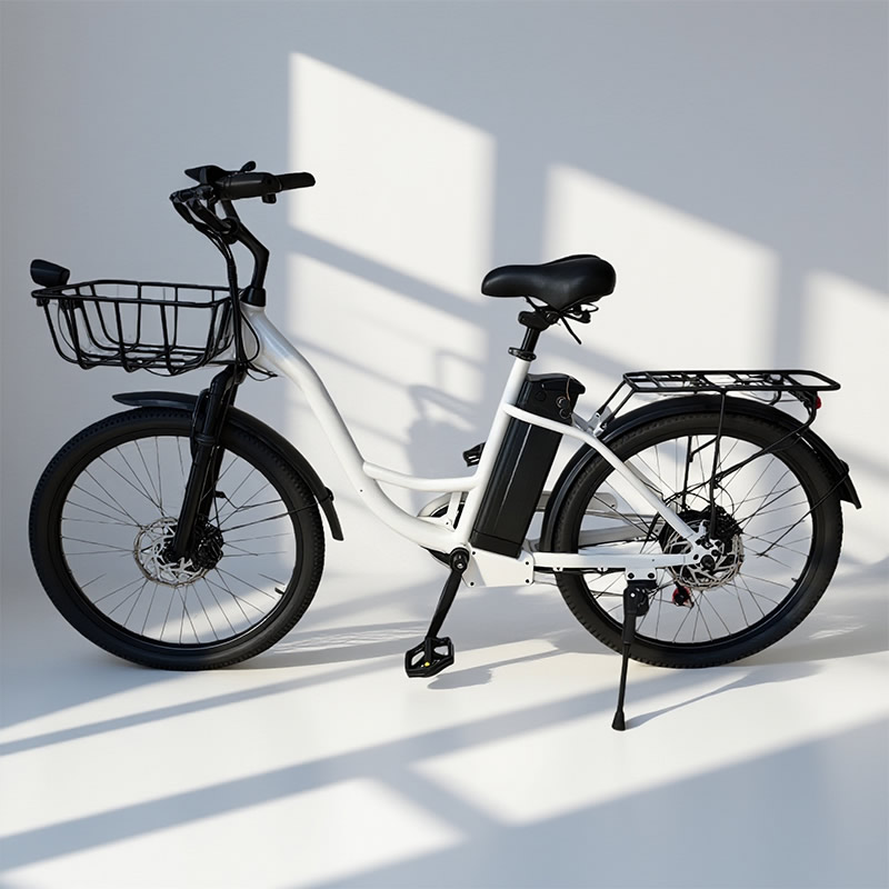 MC011 white electric assisted bicycle